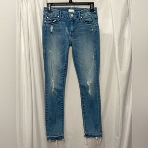 MOTHER Undone Hem Looker Crop Jeans. Cliffhanger. Size 26. GUC.